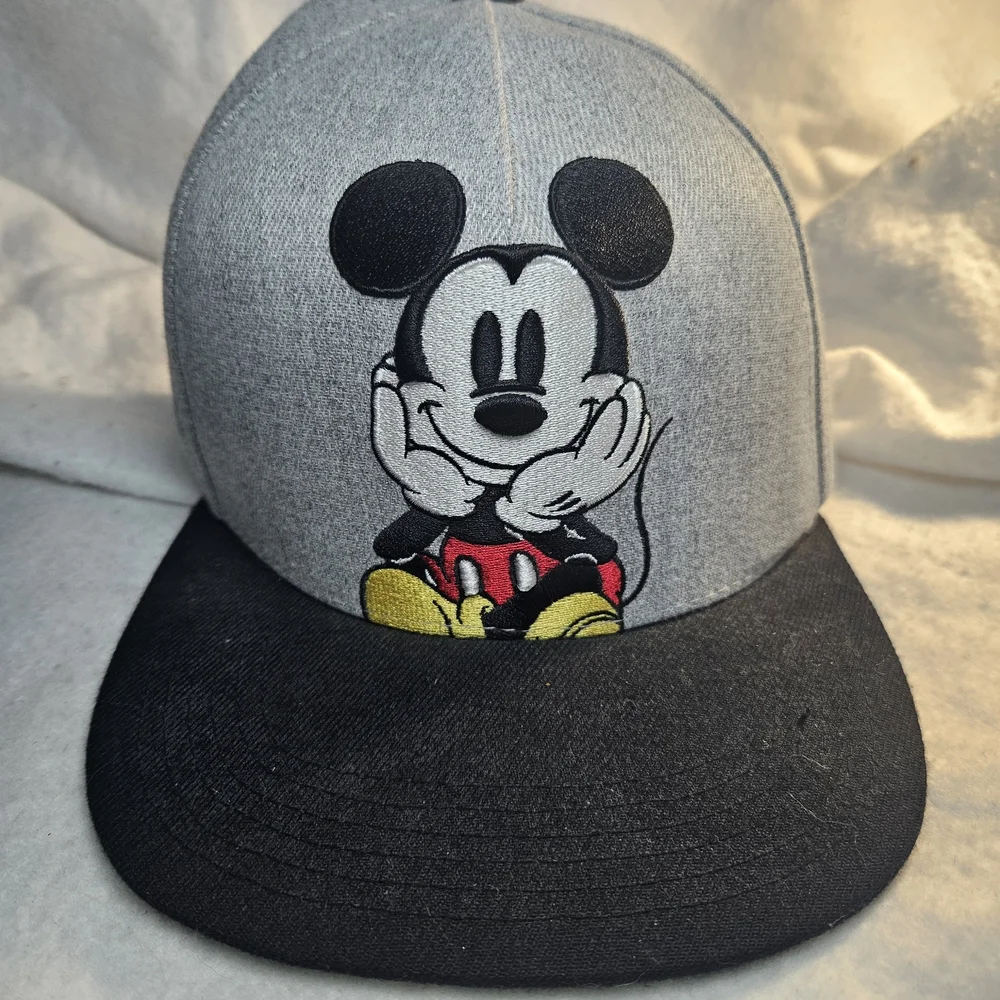 Gray and Black Mickey Mouse Cap